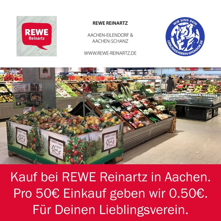 Kauf bei REWE Reinartz - Pro 50€ Einkauf geben wir 0.50€ für Deinen Lieblingsverein