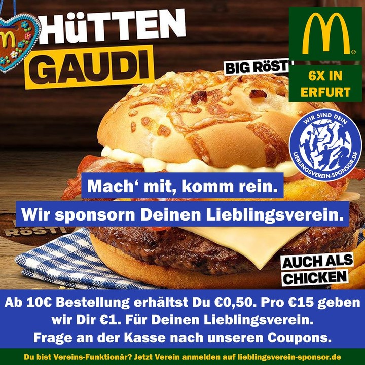 Mach mit, komm rein - wir sponsorn Deinen Lieblingsverein.