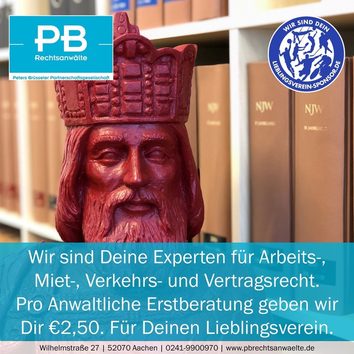 Pro Anwaltliche Erstberatung geben wir Dir €2,50. Für Deinen Lieblingsverein.